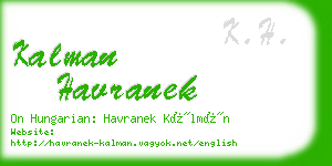 kalman havranek business card